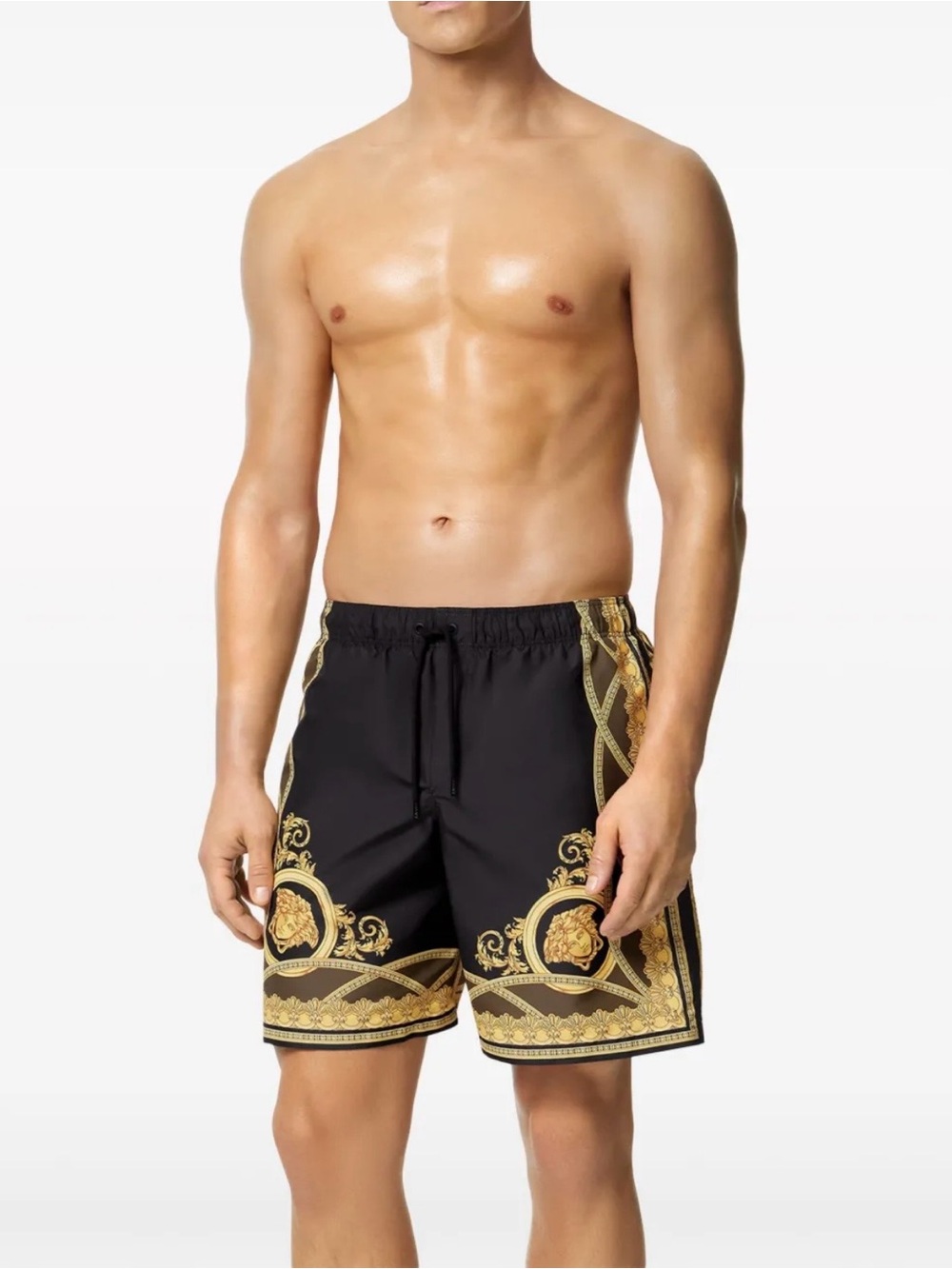Authentic Versace Black & Gold Baroque Swim Shorts